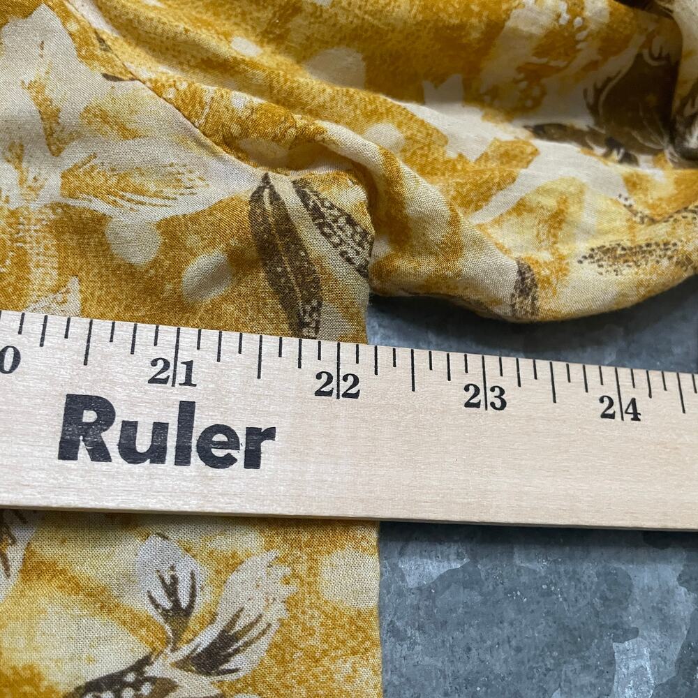 Anthropologie Pilcro Romy Batik Floral Button Down Shirt Large Yellow Blouse Top - Picture 10 of 11